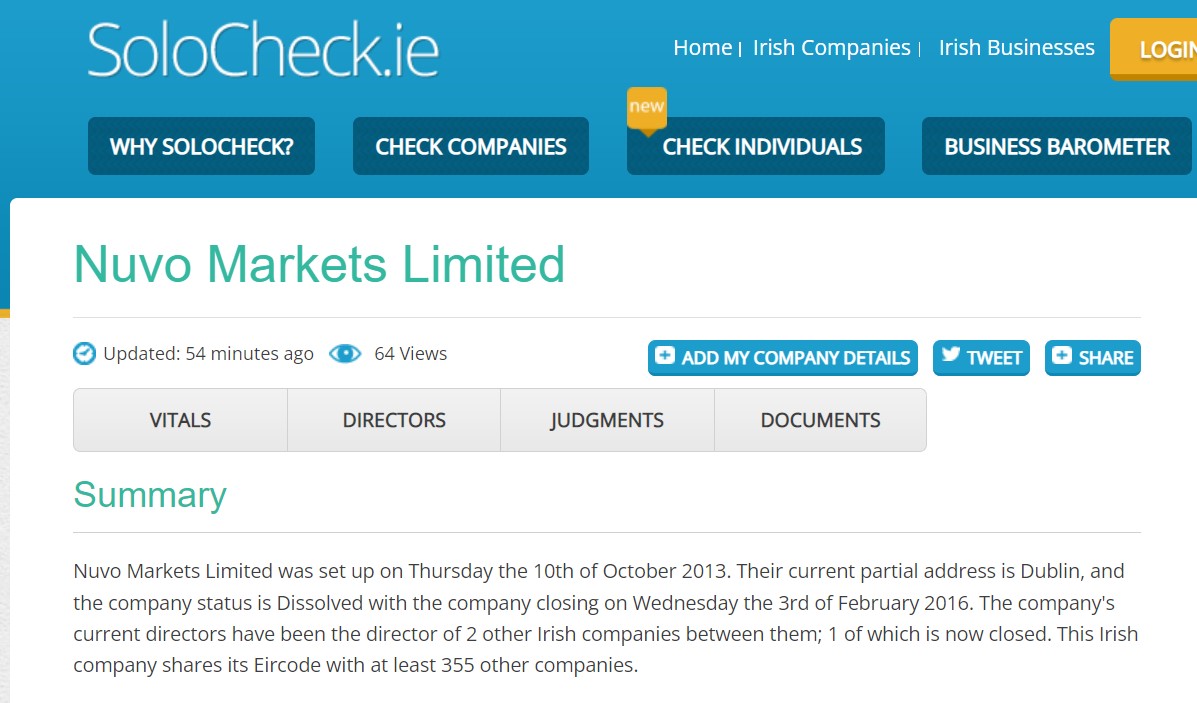 Nuvo Markets Review: Ineligible Due to Lack of Regulation